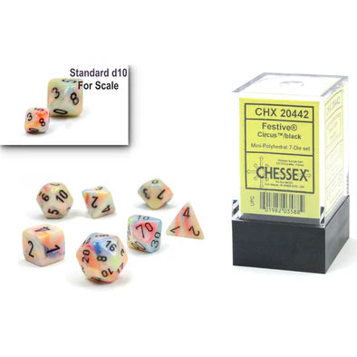 Chessex- 7pc Mini Polyhedral 7pc: Festive