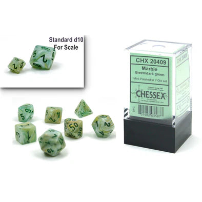 Chessex- 7pc Mini Polyhedral: Marble