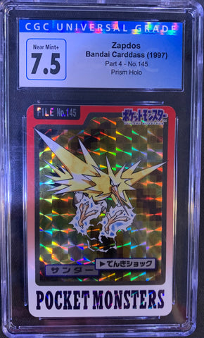 Zapdos No.145 Prism Holo Bandai Carddass (1997) - Japanese - CGC 7.5