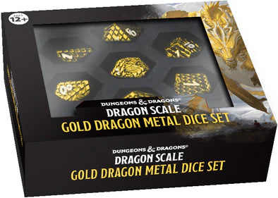 Dungeons & Dragons : Gold Dragon Metal Dice Set