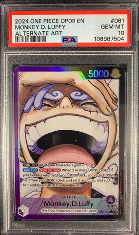 Monkey.D.Luffy Alternate Art Leader (OP09-061) - PSA 10