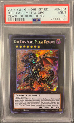 Red-Eyes Flare Metal Dragon (CORE-EN054) Secret Rare 1st edition - PSA 9