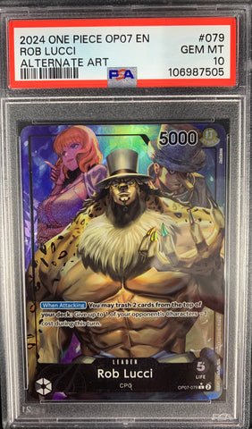 Rob Lucci Alternate Art (OP07-079) - 500 Years in the Future - PSA 10