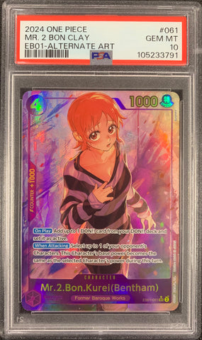 Mr.2.Bob.Kurei(Bentham)(Alternate Art) EB01 - PSA 10