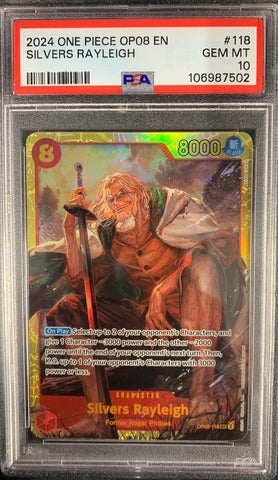 Silvers Rayleigh (OP08-118) Two Legends - PSA 10