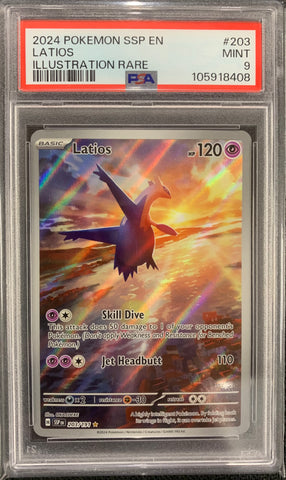 Latios (203/191) - Surging Sparks - PSA 9