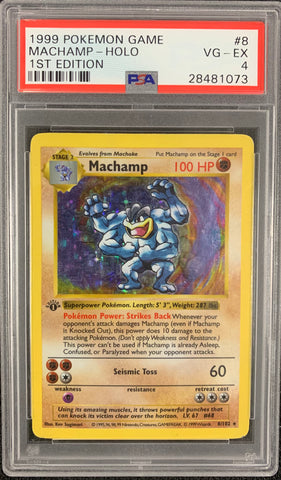 Machamp Base Set 1st Edition (Shadowless)(8/102) - PSA 4