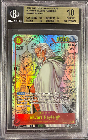 Silvers Rayleigh (OP08-118) - Manga Rare - Beckett 10 Pristine