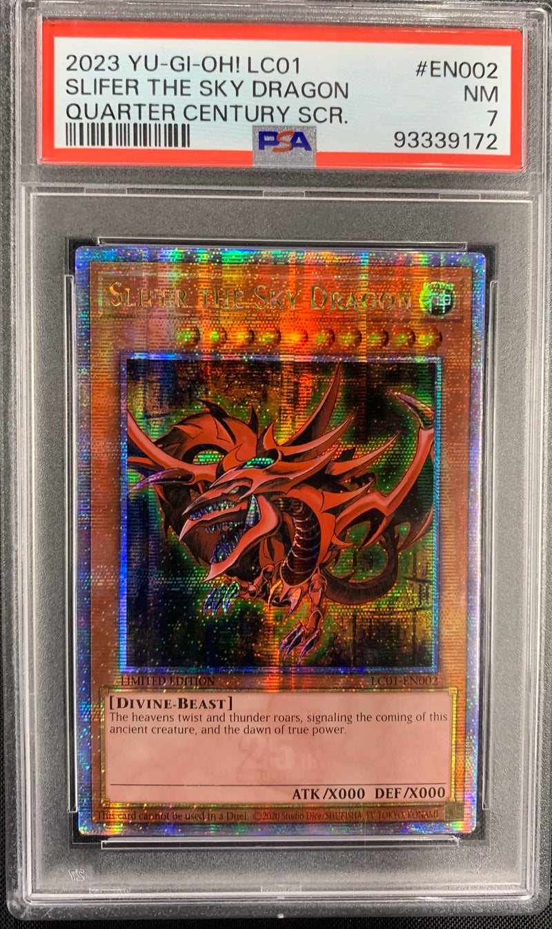 Slifer The Sky Dragon [Quarter Century Rare] - LC01-En002 - PSA 7