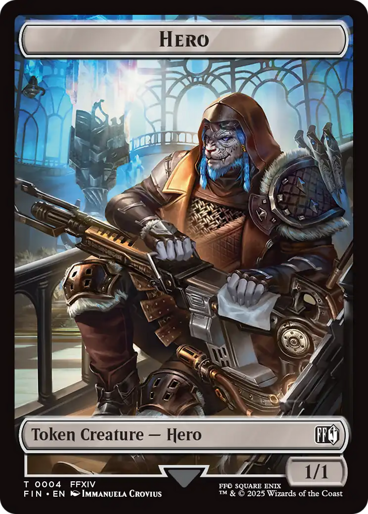 Bird // Hero (0004) Double Sided Token [FINAL FANTASY Commander Tokens]