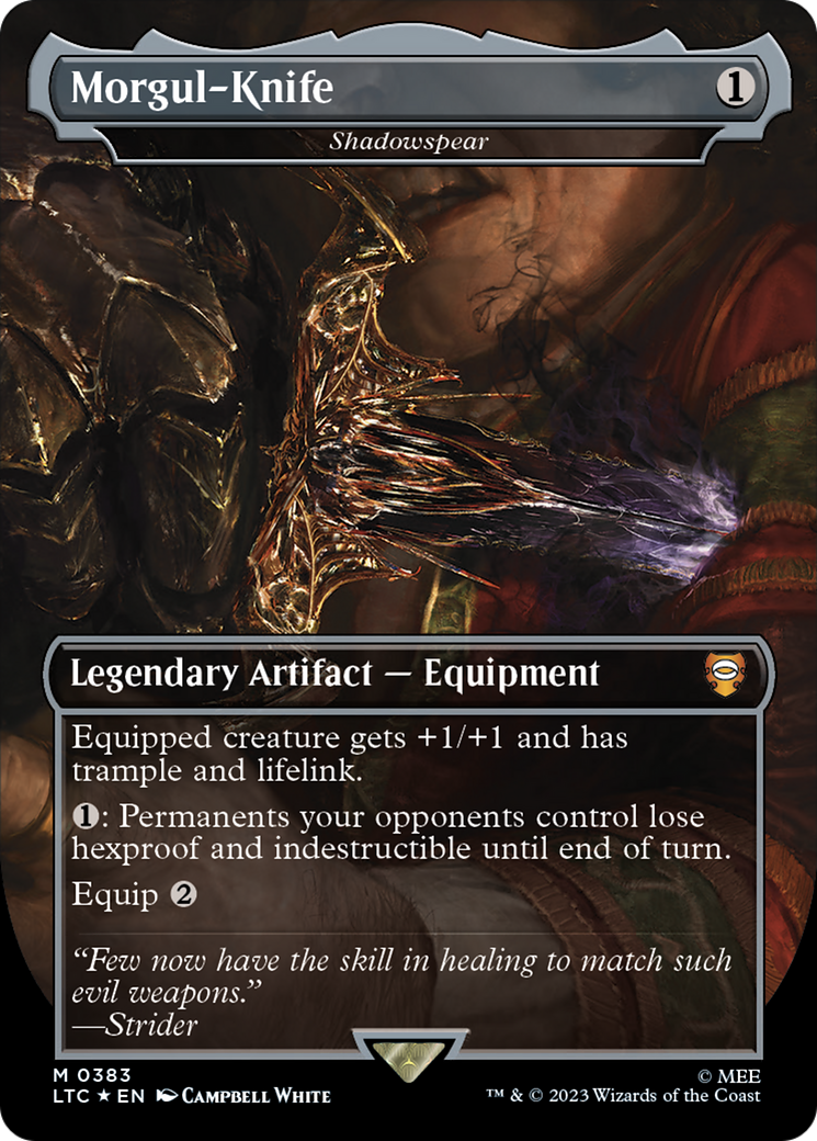 Morgul-Knife - Shadowspear (Borderless) (Surge Foil) [The Lord of the Rings: Tales of Middle-Earth Commander]