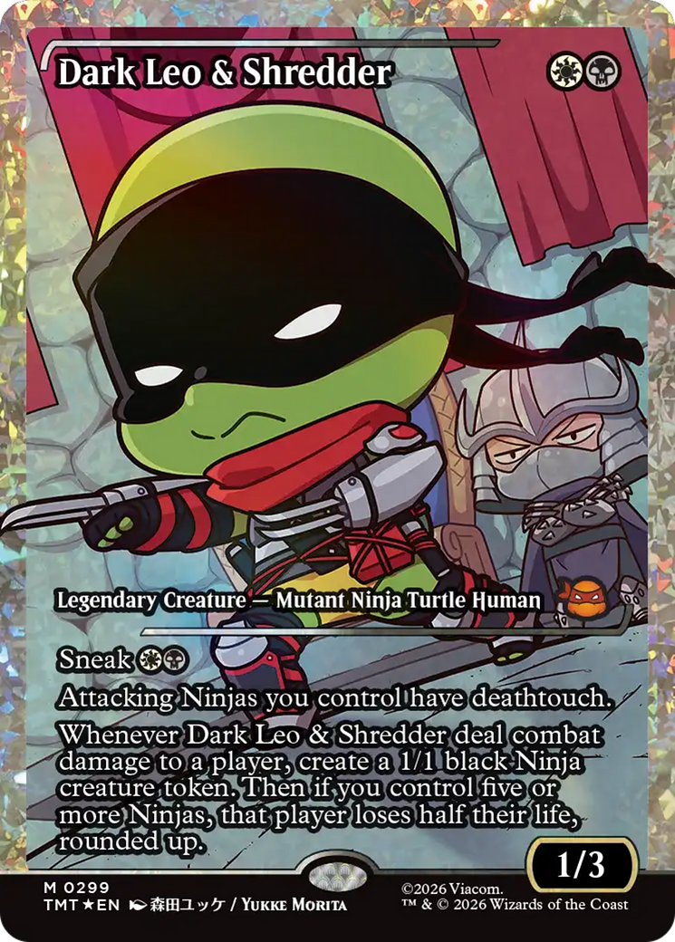 Dark Leo & Shredder (Showcase) (Fracture Foil) [Teenage Mutant Ninja Turtles]