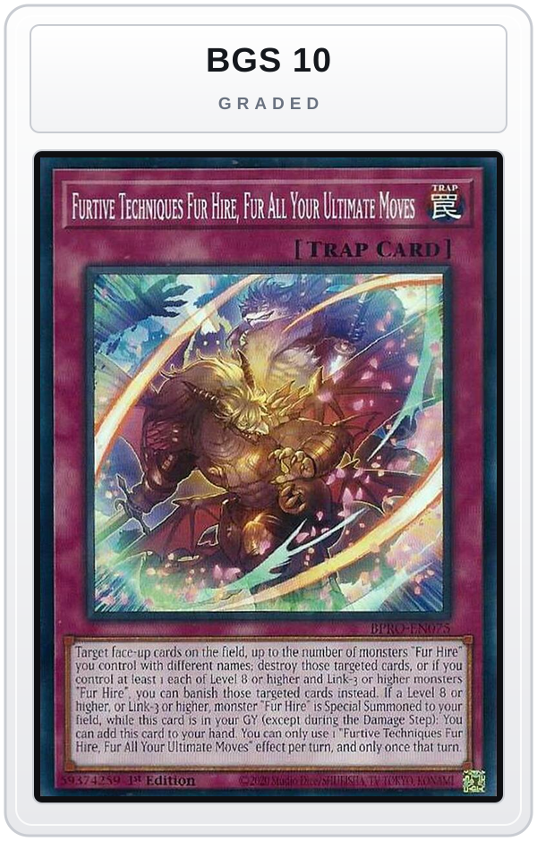 Graded - Furtive Techniques Fur Hire, Fur All Your Ultimate Moves — BGS 10 graded overlay