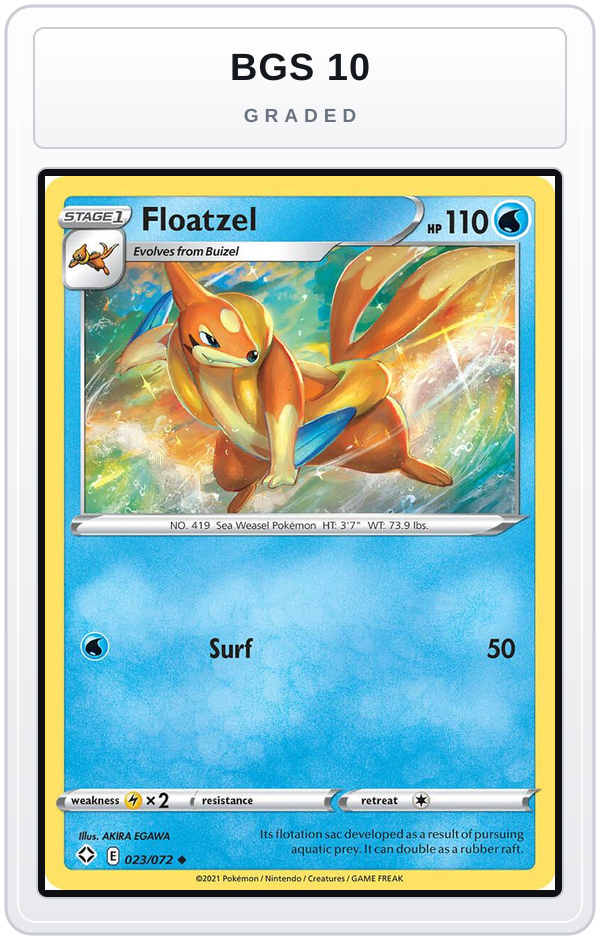 Graded - Floatzel — BGS 10 graded overlay