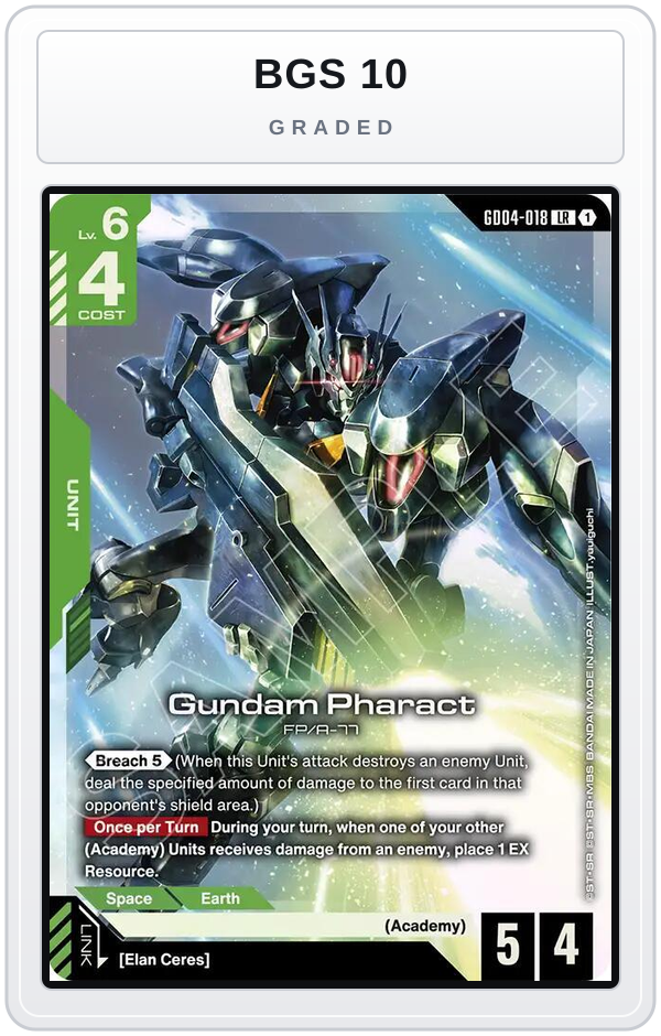 Graded - Gundam Pharact — BGS 10 graded overlay