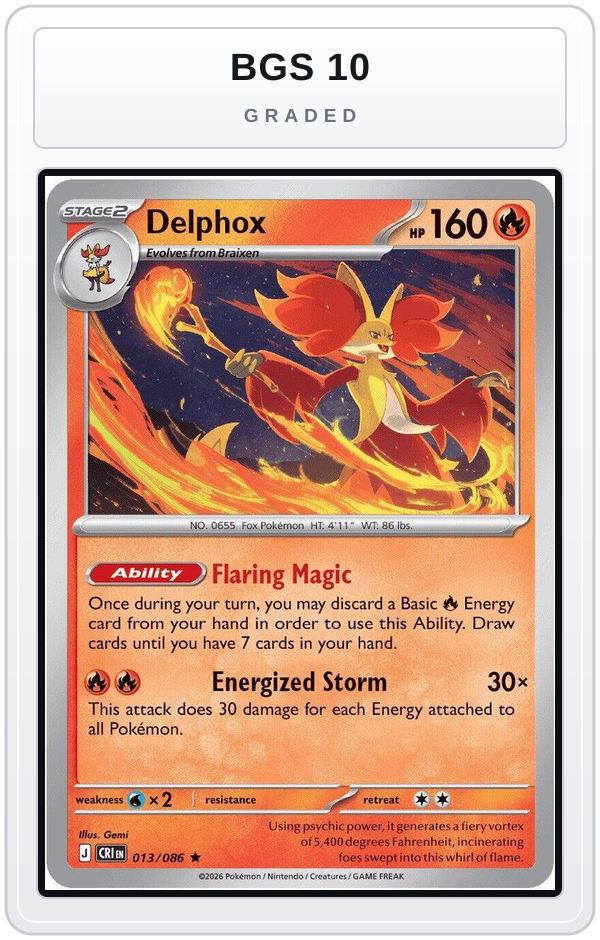 Graded - Delphox — BGS 10 graded overlay