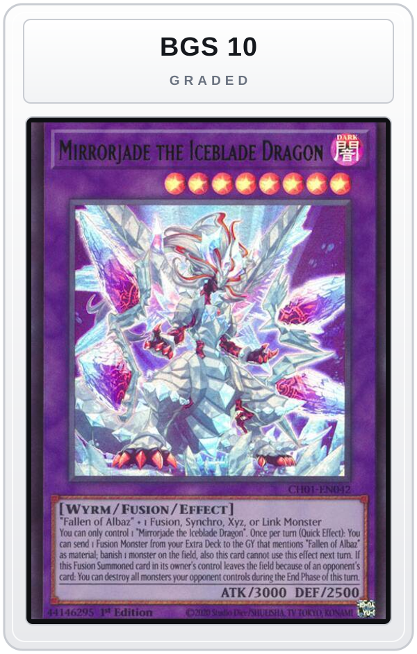Graded - Mirrorjade the Iceblade Dragon — BGS 10 graded overlay