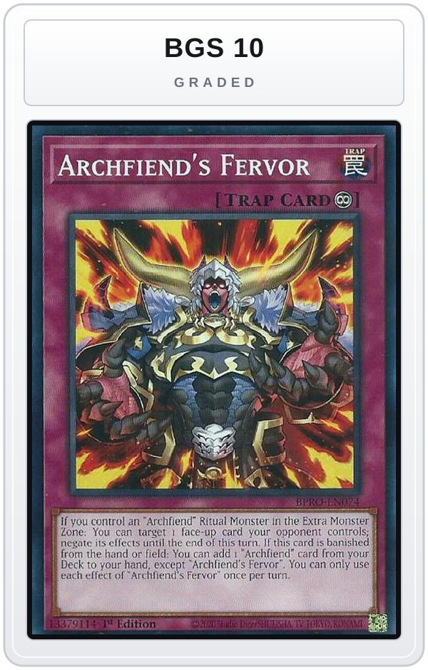 Graded - Archfiend's Fervor — BGS 10 graded overlay