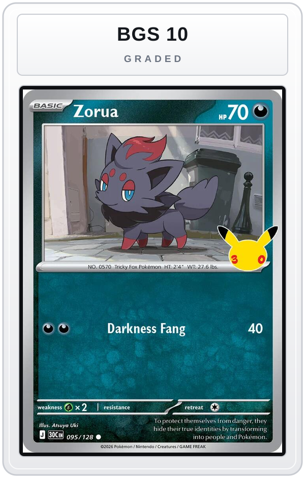 Graded - Zorua — BGS 10 graded overlay