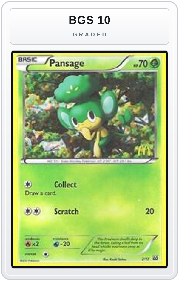 Graded - Pansage - 2/12 — BGS 10 graded overlay