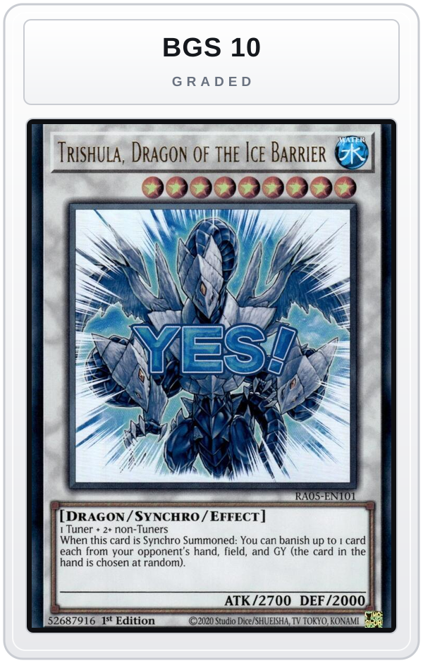 Graded - Trishula, Dragon of the Ice Barrier — BGS 10 graded overlay