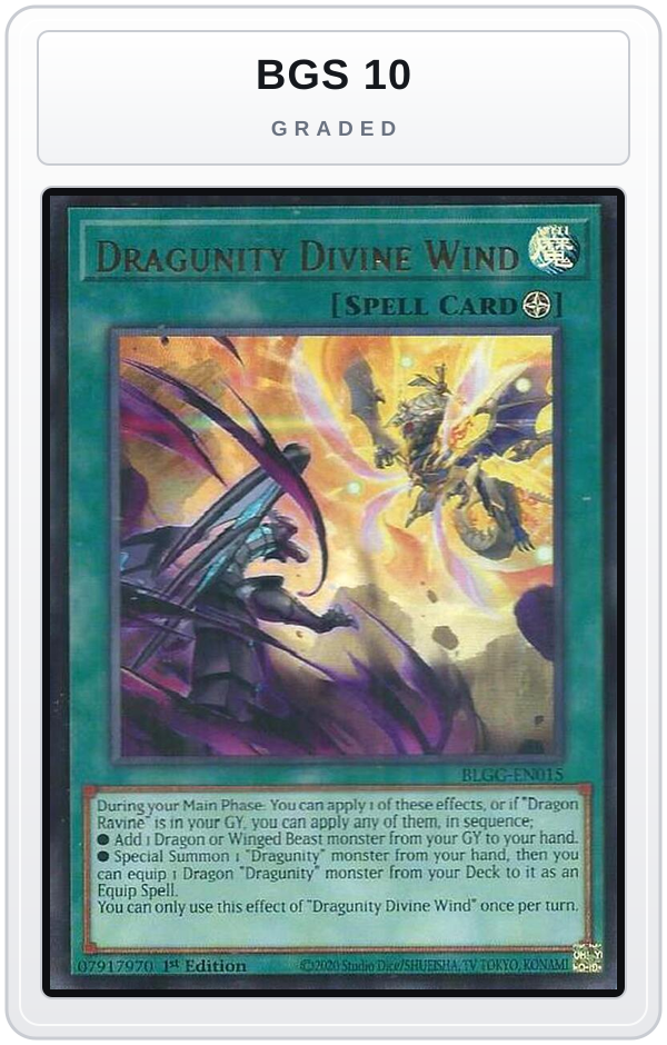 Graded - Dragunity Divine Wind — BGS 10 graded overlay