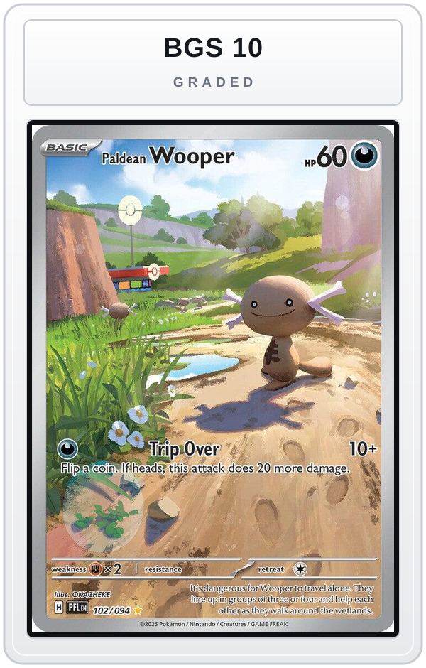 Graded - Paldean Wooper — BGS 10 graded overlay