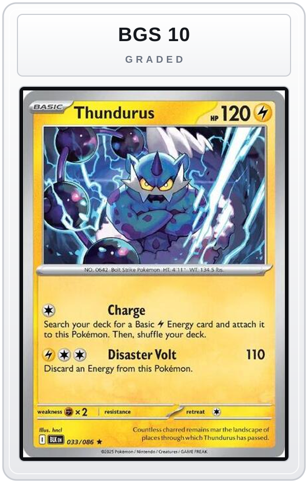 Graded - Thundurus — BGS 10 graded overlay