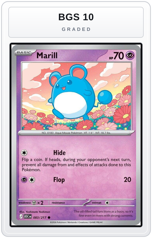 Graded - Marill - 083/217 — BGS 10 graded overlay