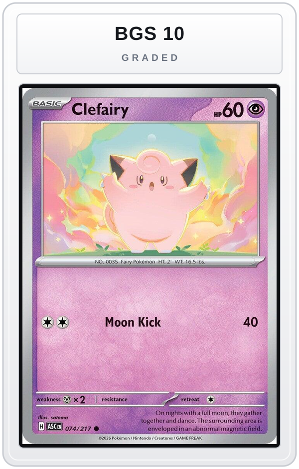 Graded - Clefairy — BGS 10 graded overlay