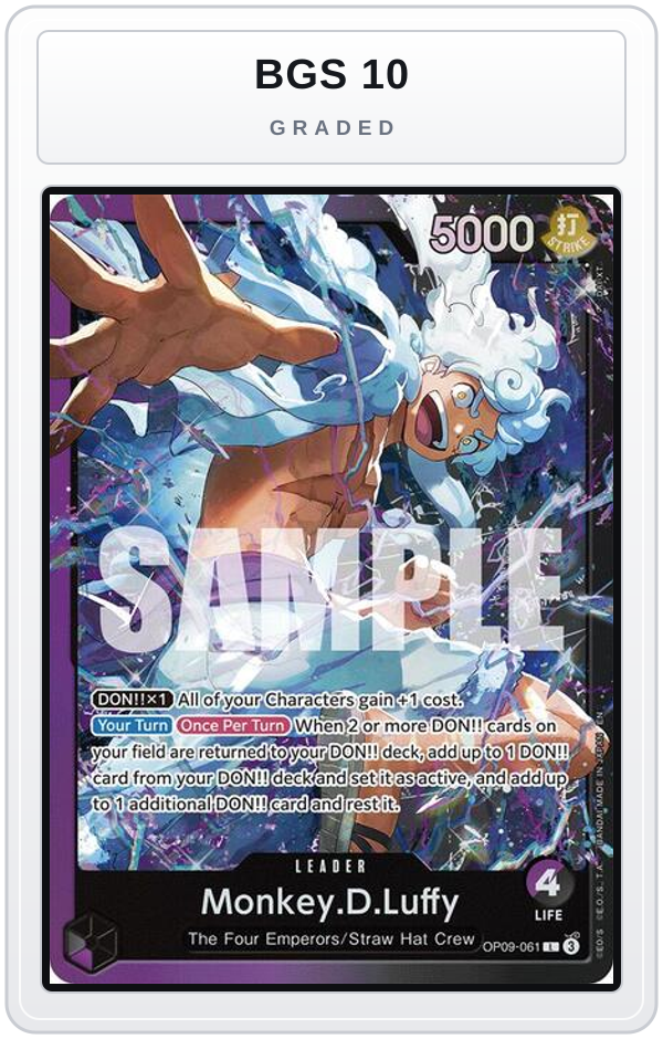 Graded - Monkey.D.Luffy (OP09-061) — BGS 10 graded overlay