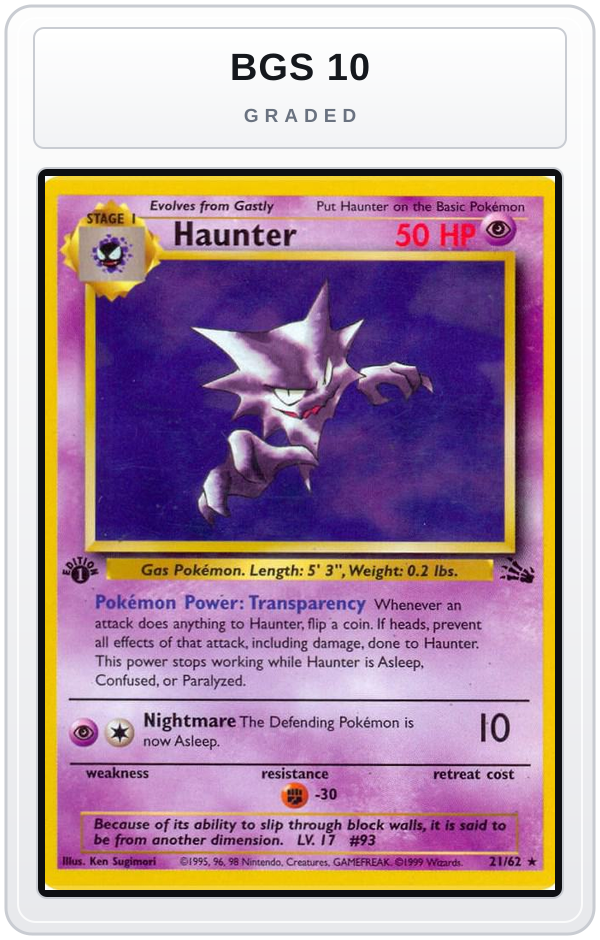 Graded - Haunter (21) — BGS 10 graded overlay