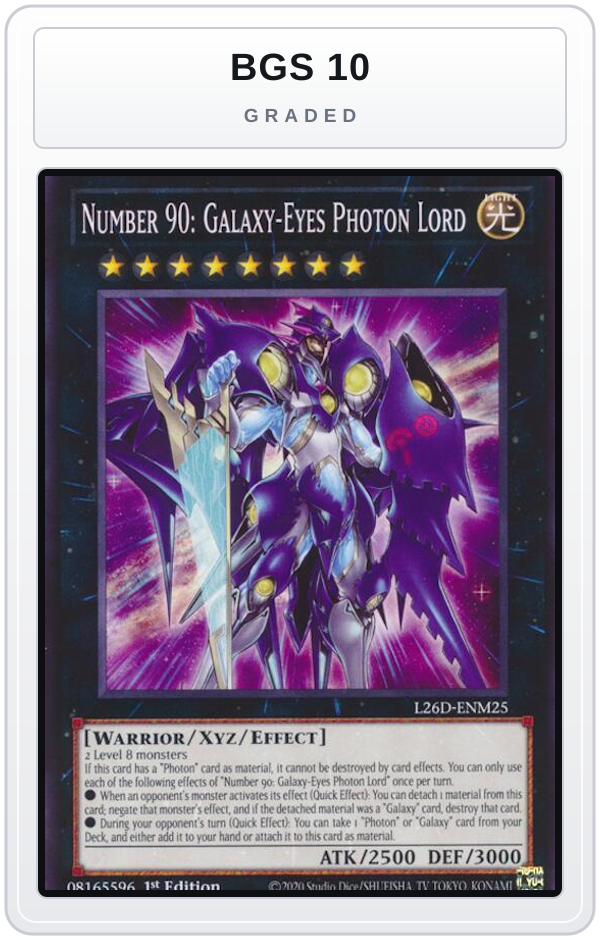 Graded - Number 90: Galaxy-Eyes Photon Lord — BGS 10 graded overlay