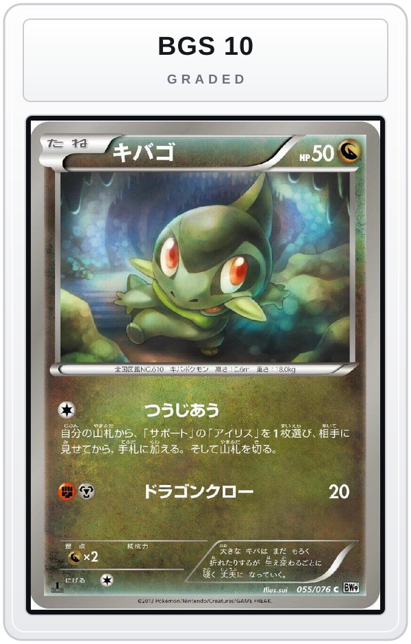 Graded - Axew — BGS 10 graded overlay