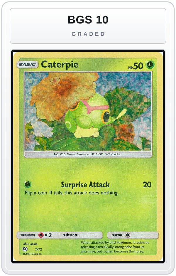 Graded - Caterpie - 1/12 — BGS 10 graded overlay