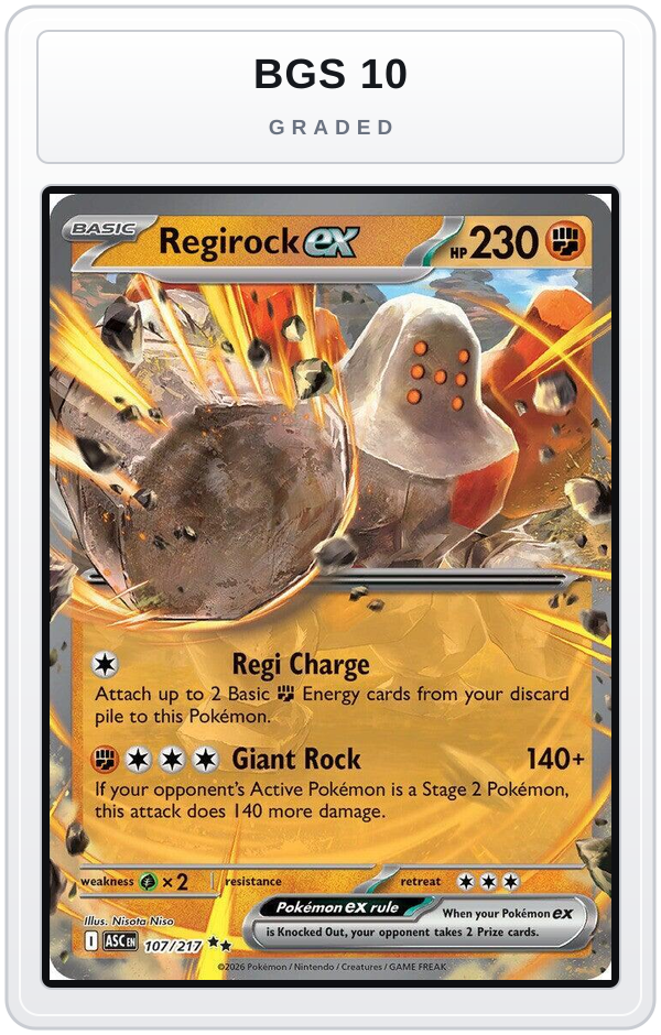 Graded - Regirock ex — BGS 10 graded overlay