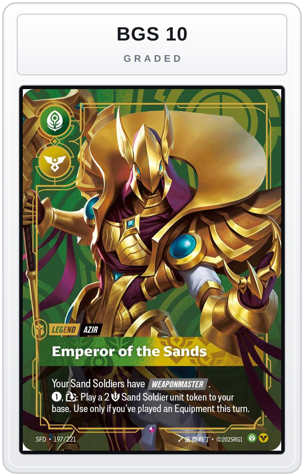 Graded - Azir - Emperor of the Sands — BGS 10 graded overlay