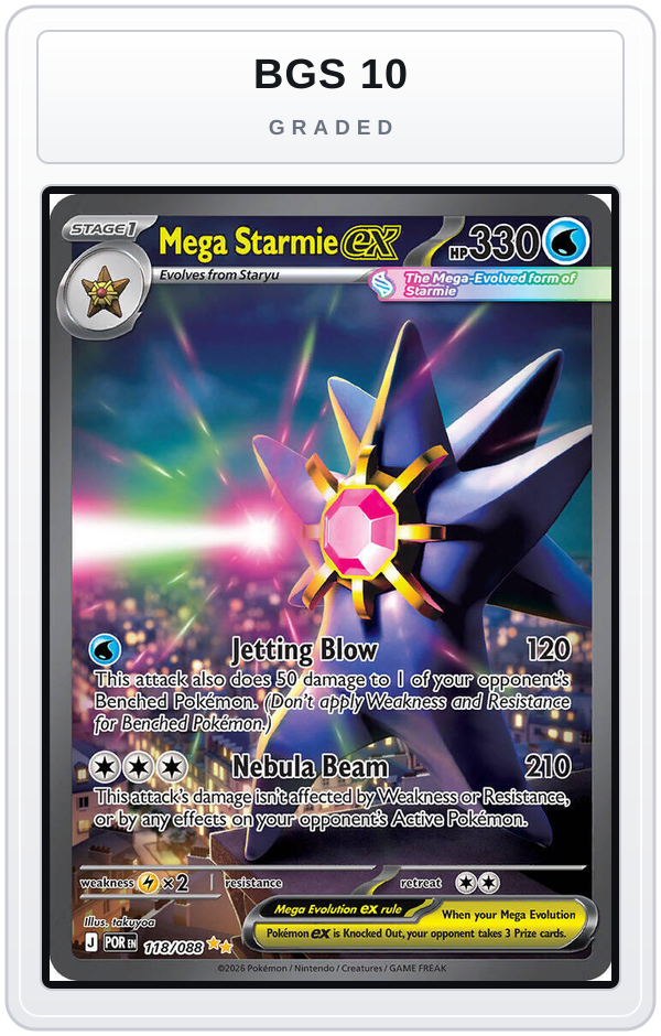 Graded - Mega Starmie ex - 118/088 — BGS 10 graded overlay