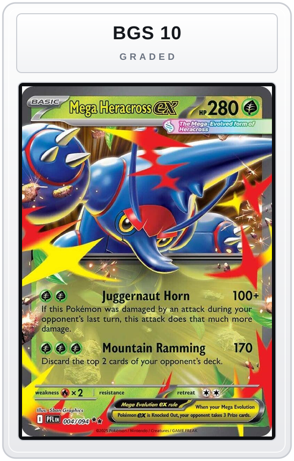 Graded - Mega Heracross ex - 004/094 — BGS 10 graded overlay
