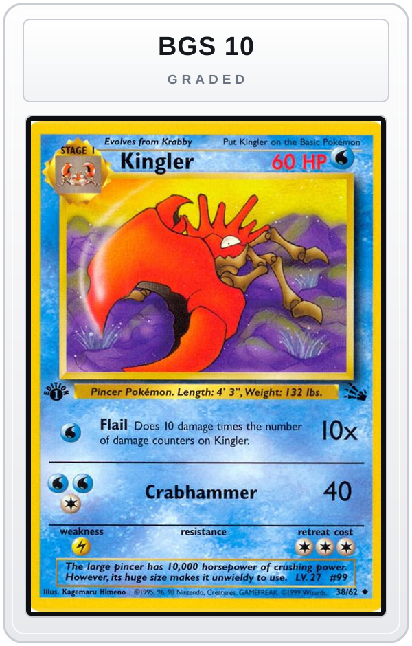 Graded - Kingler — BGS 10 graded overlay