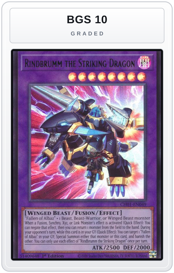 Graded - Rindbrumm the Striking Dragon — BGS 10 graded overlay
