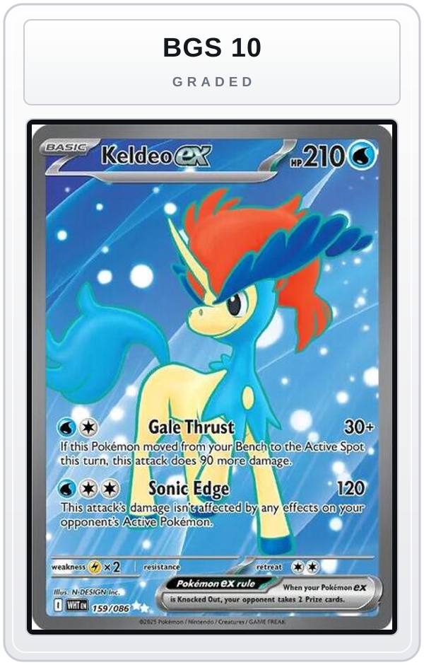 Graded - Keldeo ex - 159/086 — BGS 10 graded overlay