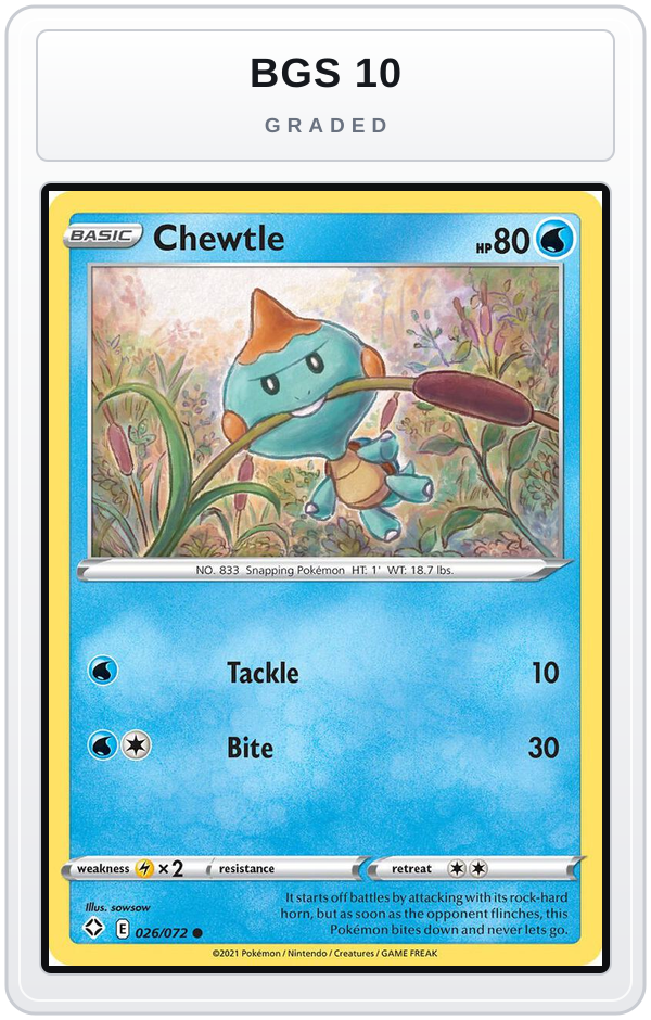Graded - Chewtle — BGS 10 graded overlay