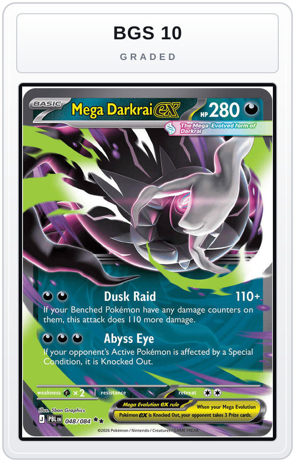 Graded - Mega Darkrai ex - 048/084 — BGS 10 graded overlay
