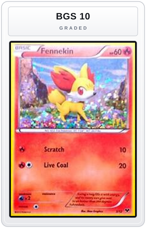 Graded - Fennekin - 3/12 — BGS 10 graded overlay