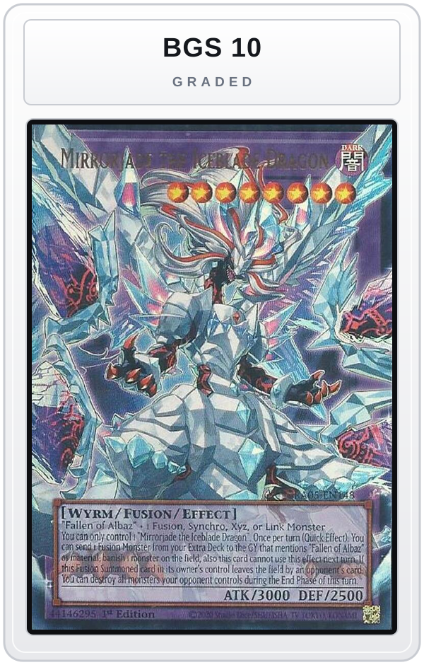 Graded - Mirrorjade the Iceblade Dragon — BGS 10 graded overlay