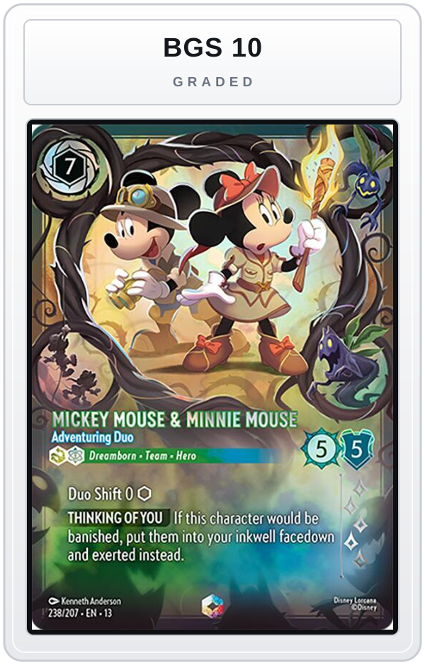 Graded - Mickey Mouse & Minnie Mouse - Adventuring Duo (Enchanted) — BGS 10 graded overlay