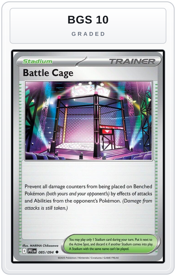 Graded - Battle Cage - 085/094 — BGS 10 graded overlay