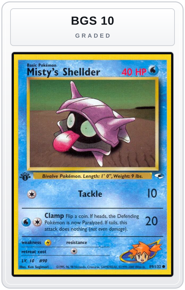 Graded - Misty's Shellder — BGS 10 graded overlay