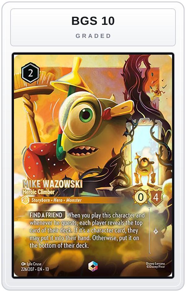 Graded - Mike Wazowski - Heroic Climber (Enchanted) — BGS 10 graded overlay